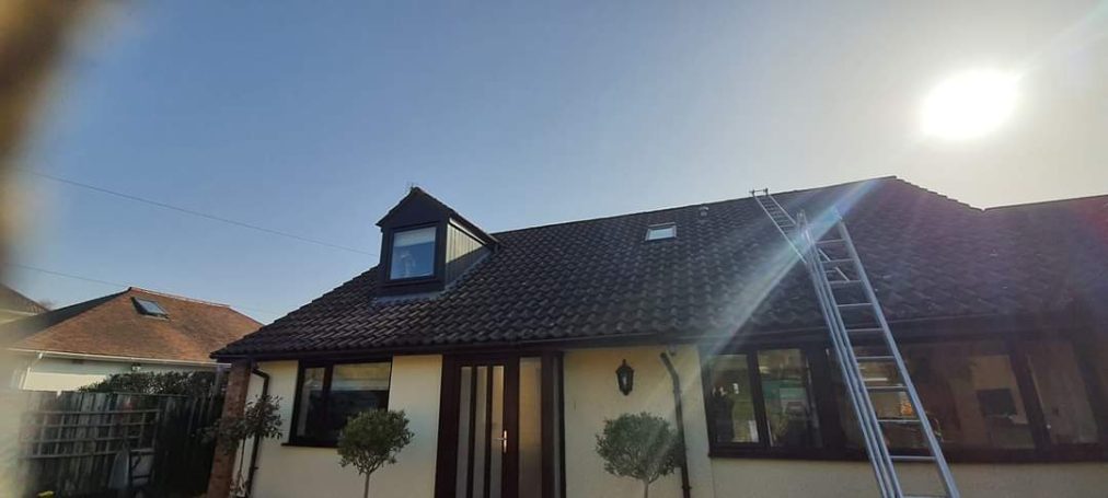 Before a roof clean in Trull, Taunton Dirty roof